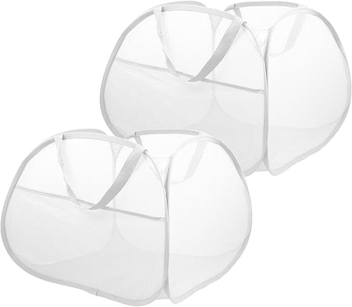 2 Pack Collapsible Laundry Baskets, 90L Large Foldable Laundry Basket, Durable by Bemkoo