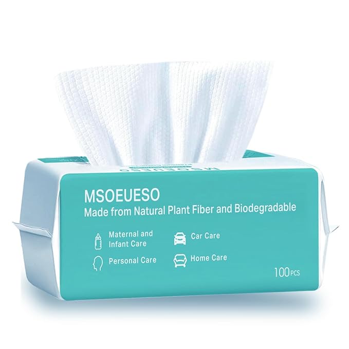 MSOEUESO Soft Dry Wipes Cotton Facial Tissues, Cotton Face Towel by MSOEUESO