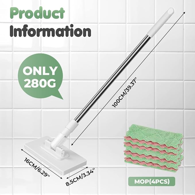 Disposable Dust Mop with 4 Reusable Cloths, 2026 New 39in Long Handle - Image 6