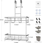 Hanging Shower Caddy Over Door: Silver Rustproof Shower Organizer over the Door - Image 7