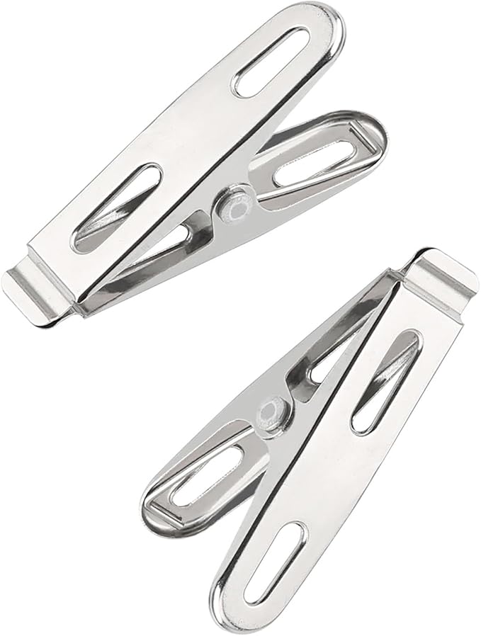 30PCS Windproof Fixed Spring Clips Set 2 Inch Stainless Steel Clothes Peg Metal - Image 3