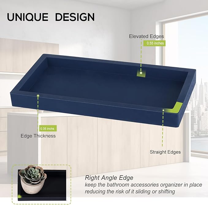 Small Silicone Bathroom Vanity Tray Rectangle Soap and Sponge Holder Kitchen - Image 5