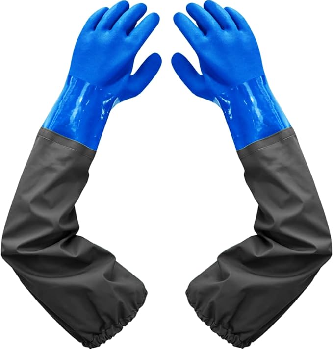 Haiou PVC Chemical Resistant, Long Rubber, Heavy Duty Waterproof Gloves by Haiou