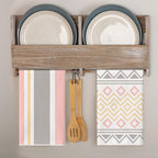 Artoid Mode Pink Stripes Home Sweet Home Boho Kitchen Towels Dish Towels - Image 4