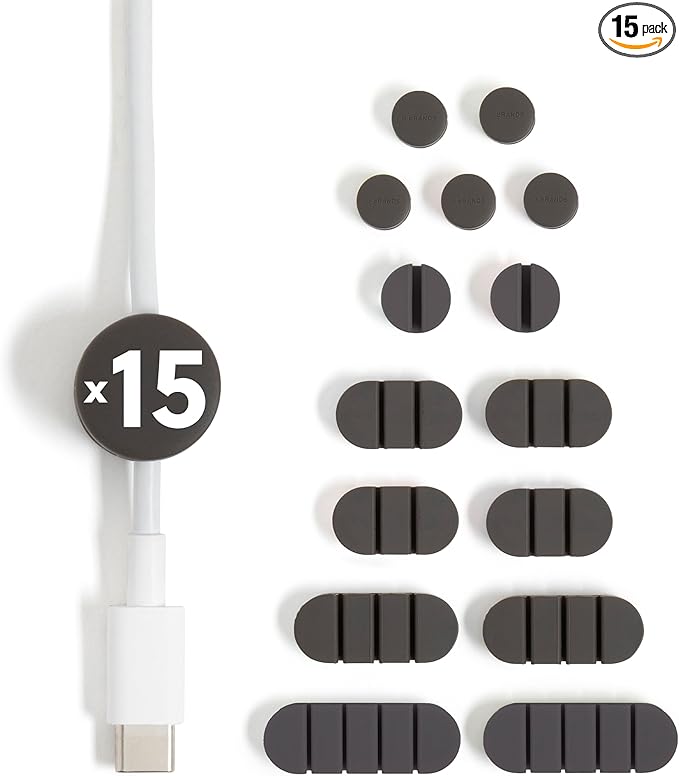 U Brands Adhesive Cord Organizers, Office Desk Accessories, Office Supplies by UBrands