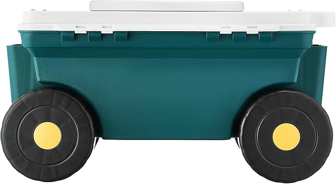 VEVOR Garden Scooter with Seat, 2 in 1 Rolling Garden Cart with Storage Bin, Supports up to 227 lbs, Outdoor Wagon with Handle, Lightweight Storage Gardening Stool for Yard Weeding Planting - Image 9
