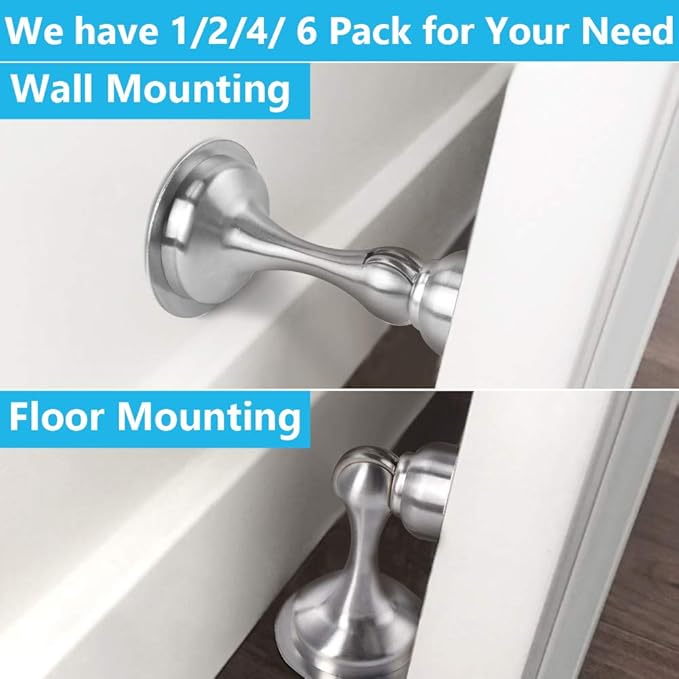 WINONLY Door Stopper, 4 Pack Magnetic Door Stop, Stainless Steel, Magnetic Door - Image 6