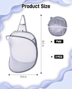 3 Pack Small Hanging Laundry Bag, Foldable Mini Mesh Laundry Hamper Basket - Image 3
