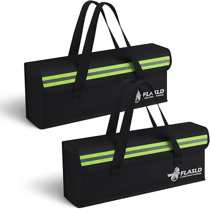 FLASLD 2-Pack E-Bike Battery Bag Fireproof Safe Charging Bag Explosionproof by FLASLD