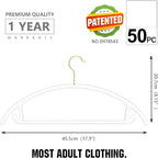 MIZGI Premium Clear Hangers Heavyduty-Acrylic No Shoulder Bump Suit Hangers - Image 5