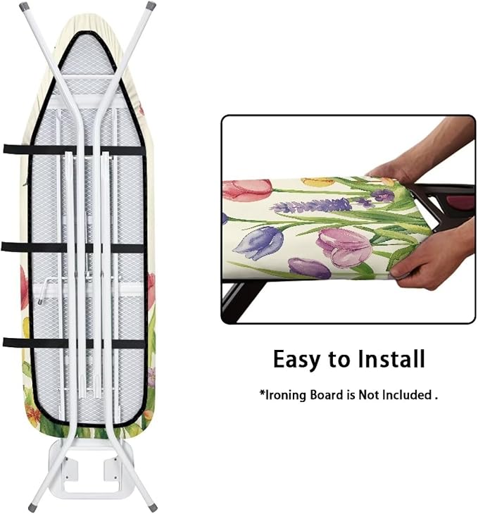 Tulip Ironing Board Cover Heat Reflective Anti-dust, Soft Fabric Cover - Image 4