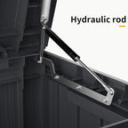 ROJIK Outdoor Storage Housing Deck Box - Waterproof Patio Furniture, Garden Tools, Cushions, Pool Accessories Storage Bench with Lockable Lid and Side Handles (Black 80 Gal) - Image 4