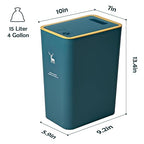 XPIY Trash Can with Lid, 2 Pack 4 Gallons/15 Liters Garbage Can with Press Top - Image 5