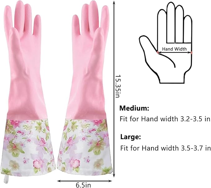 KINGFINGER 2 Pairs Latex-Free Reusable Dishwashing Gloves, PVC Waterproof Long - Image 6