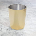 mDesign Round Metal Small 1.7 Gallon Recycle Trash Can Wastebasket, Garbage - Image 2