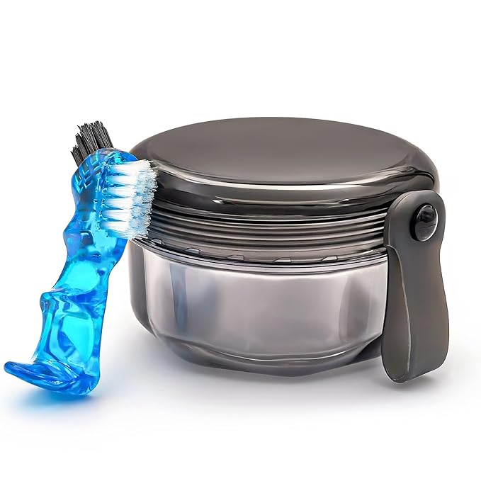 Leak Proof Denture Cups for Soaking Dentures by EZEELAI