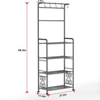 Plant Stand Indoor Outdoor Heavy Duty Metal - 68.4" Tall 4-Tier Shelf for Multiple Plants, Flowers, Rustproof Black Storage Rack for Patio, Balcony, Living Room, Garden, Includes Hooks&Adjustable Feet - Image 5