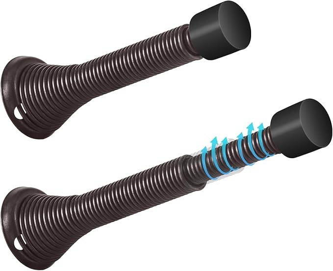 HOMOTEK 2 Pack Telescoping Spring Door Stoppers, Extended from 3-1/8 to 4-1/4 by HOMOTEK