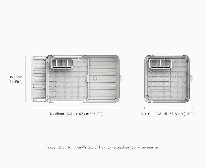 Joseph Joseph Extend Steel Plus Extendable Dish Rack Steel, Small to Large Dish - Image 4