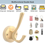 Gold Wall Hooks, 6 Pack Coat Robe Hook Heavy Duty Metal Double Bath Hook Wall - Image 8