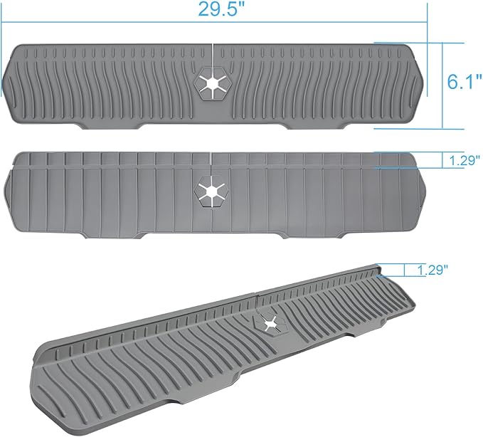 Sink Drain Mat Behind Faucet, Faucet Guard Draining Mat, 90° Foldable Tap - Image 7