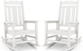 SERWALL Oversized Outdoor Rocking Chair Set of 2, HDPE Outdoor Rocking Chair for Adults, White by SERWALL