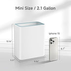 TIPGO Small Metal Trash Can, 2.1 Gallon Slim Trash Can - Image 2