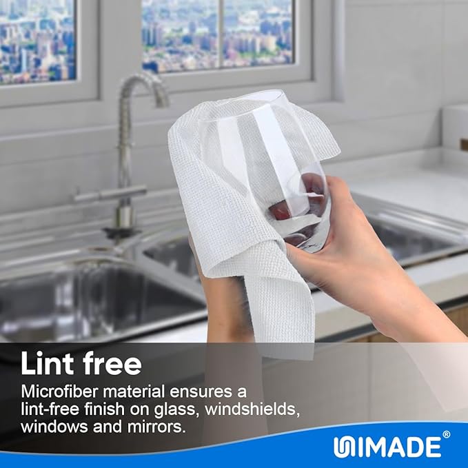 Shop Towel Rags, 50 Pack Reusable Shop Rags Bulk Microfiber Cleaning Cloth Lint - Image 5