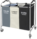Laundry Basket with Wheels, 240L Laundry Hamper with 3 Clothes Hamper Bag - Image 6