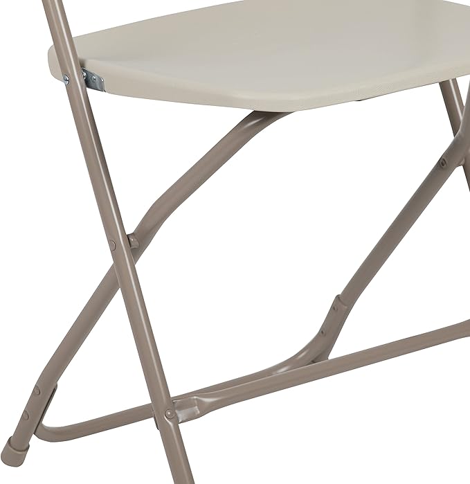 Flash Furniture Hercules Series Plastic Folding Chair - Beige - 4 Pack 650LB Weight Capacity Comfortable Event Chair-Lightweight Folding Chair - Image 7