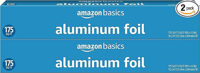 Amazon Basics Aluminum Foil for Cooking, Roasting and Food Wrap, 175 Sq Ft by AmazonBasics