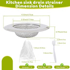 2pcs Sink Strainer for Most Kitchen Sinks Drain, Upgrade Stainless Steel - Image 2