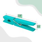 Mr. Pen- Wooden Clothes Pins, Natural Wood, 50 Pack, 2.9 Inch, Marine Aqua-Blue - Image 3