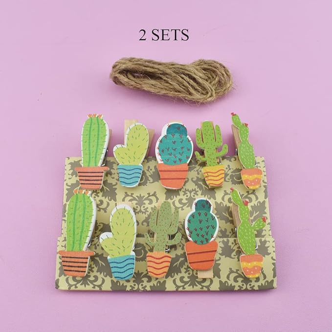 HAHIYO Cactus Painted Mini Wooden Clothespin Clip - Image 6