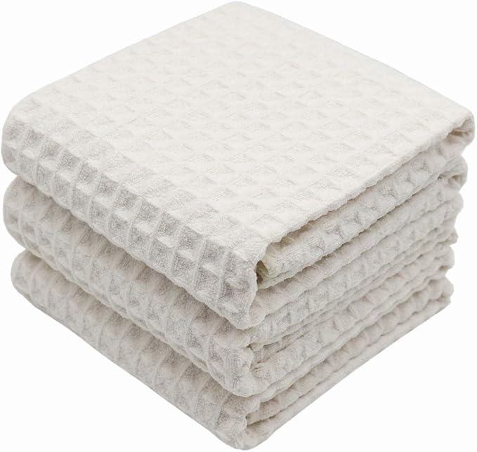 Waffle Weave Kitchen Drying Towels by VeraSong
