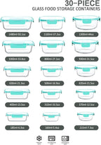 30 Pieces Glass Food Storage Containers - Image 2