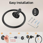 Matte Black Towel Ring 2Pack, SUS304 Stainless Steel Hand Towel Holder - Image 7