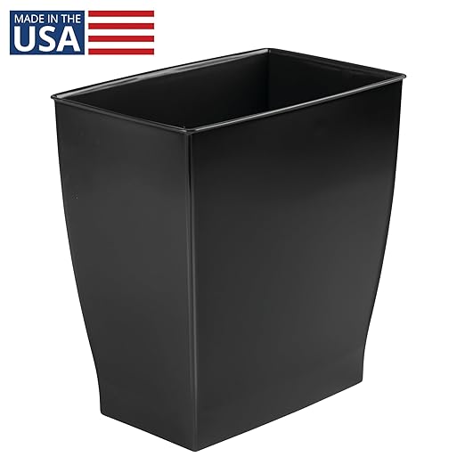 iDesign Small Plastic Bathroom Trash Can, Slim Rectangle Garbage Bin - Image 2