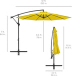 Best Choice Products 10ft Offset Cantilever Hanging Market Patio Umbrella, 8 Sturdy Ribs, Easy Adjustment - Yellow - Image 7