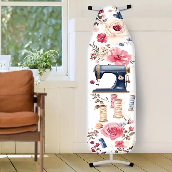 Nuxovilar Vintage Sewing Machine & Floral Pattern Ironing Board Cover, Fits - Image 2