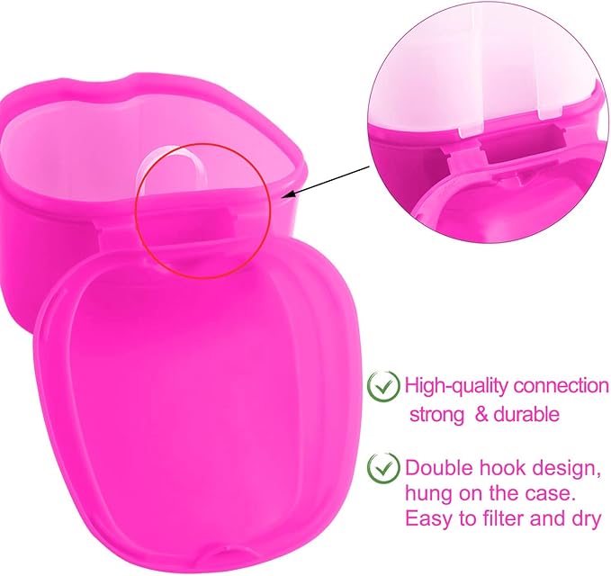 Keedolla 2 Pack Denture Bath Box Cup Retainer Cleaner Case - Image 4