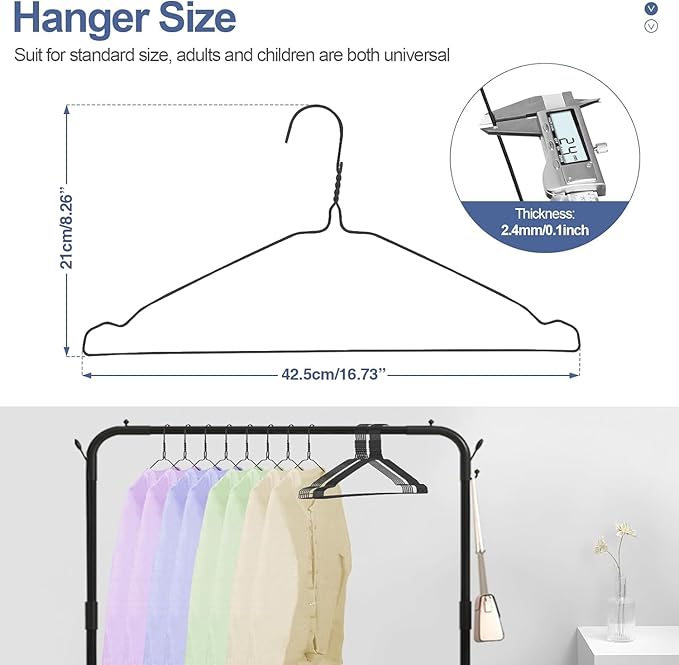 SPECILITE Wire Hangers 50 Pack, Metal Wire Clothes Hanger Bulk - Image 5