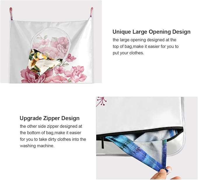 Hanging Laundry Hamper Floral - Image 4