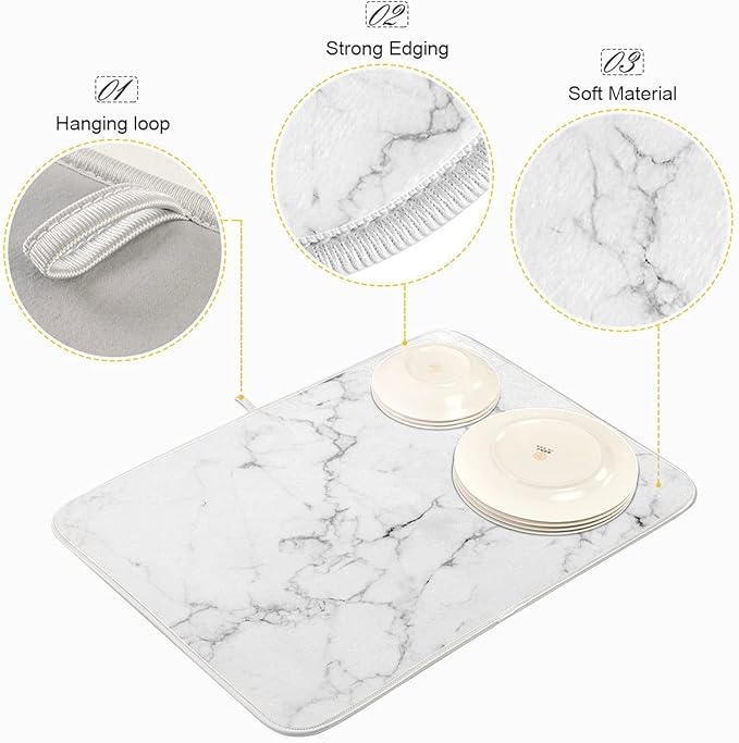 Absorbent Dish Drying Mat for Kitchen Counter - Image 4