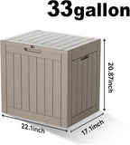 EasyUp 33Gal Outdoor Deck Box, Lager Patio Storage Box Indoor and Outdoor Use,Resin Storage Bin for Patio Furniture Cushions Garden Tools, Package Delivery (Gray) - Image 2