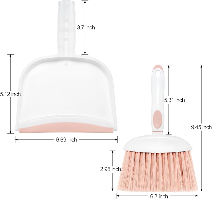 NACENA Small Dust Pan and Brush Set, Mini Broom and Dustpan Set Small Hand - Image 2