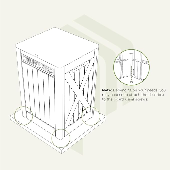 Patiowell 48-Gallon Resin Package Delivery Box for Outside, Waterproof Storage Deck Box with Lockable Secure (Grey) - Image 8