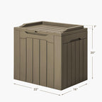 JUMMICO 31 Gallon Resin Deck Box Waterproof Indoor Outdoor Storage Boxes for Patio Furniture Cushions and Garden Tools (Light Brown) - Image 8