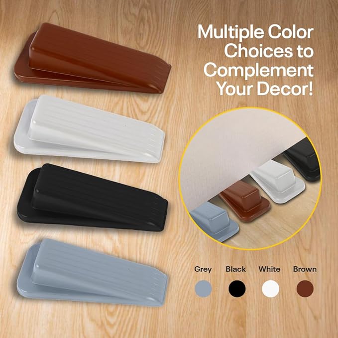 Door Stoppers for Bottom of Door – Rubber Door Stopper Wedge – Pack of 4 – Door - Image 8