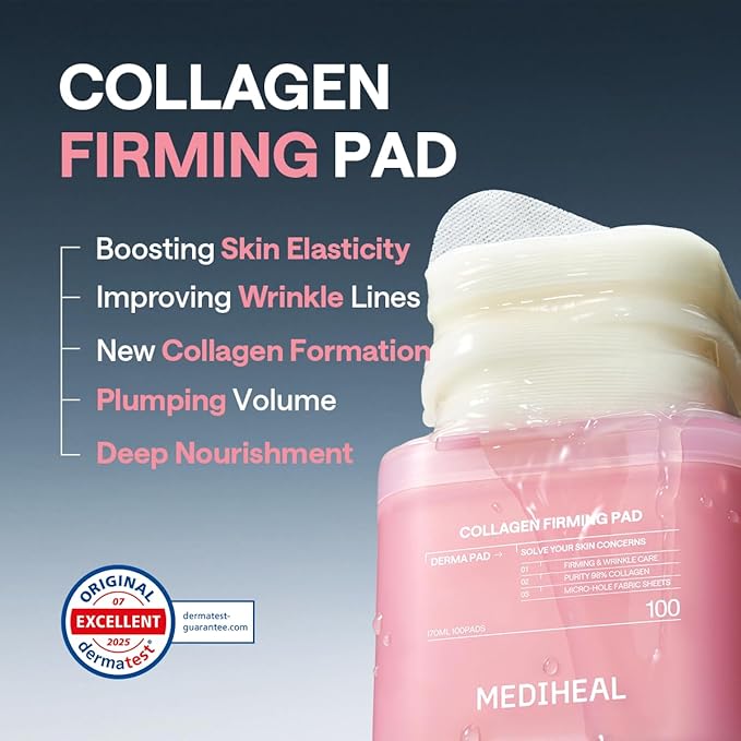 MEDIHEAL Toner Pads Skin Firming- Contains 98% Low-Molecular Collagen - Image 4
